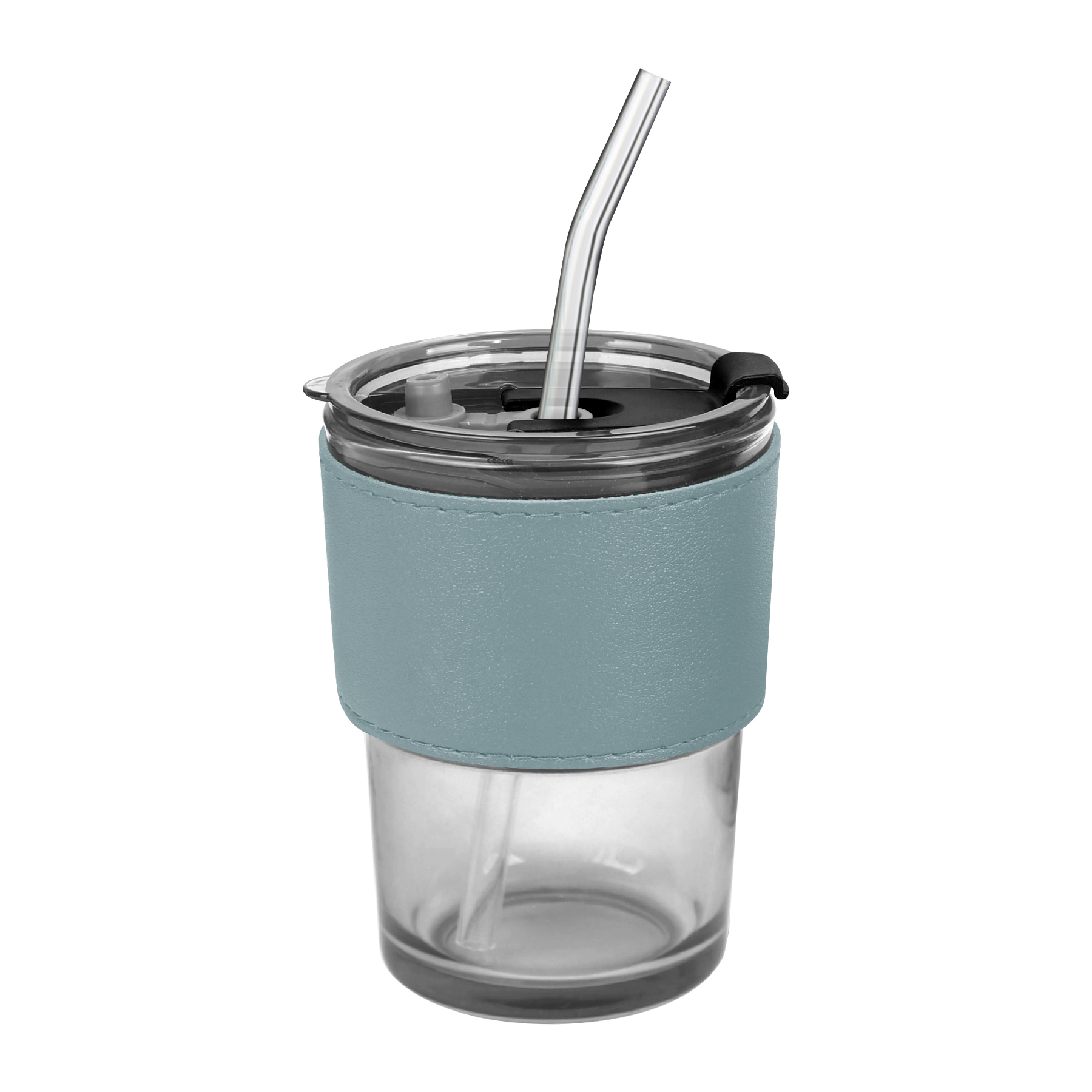 FlyFlyPromos - Anti-scald Glass Cup with Leather Case Straw Image 7 - Promotional Product